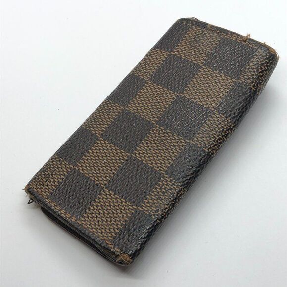 Louis Vuitton Brown Damier Leather 4 Key Case **WITH DAMAGES - Picture 5 of 11
